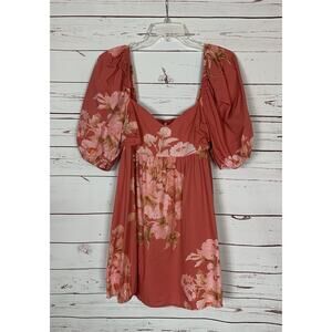 Free People Women’s S Small Short Puff Sleeve Floral Spring Summer Mini Dress